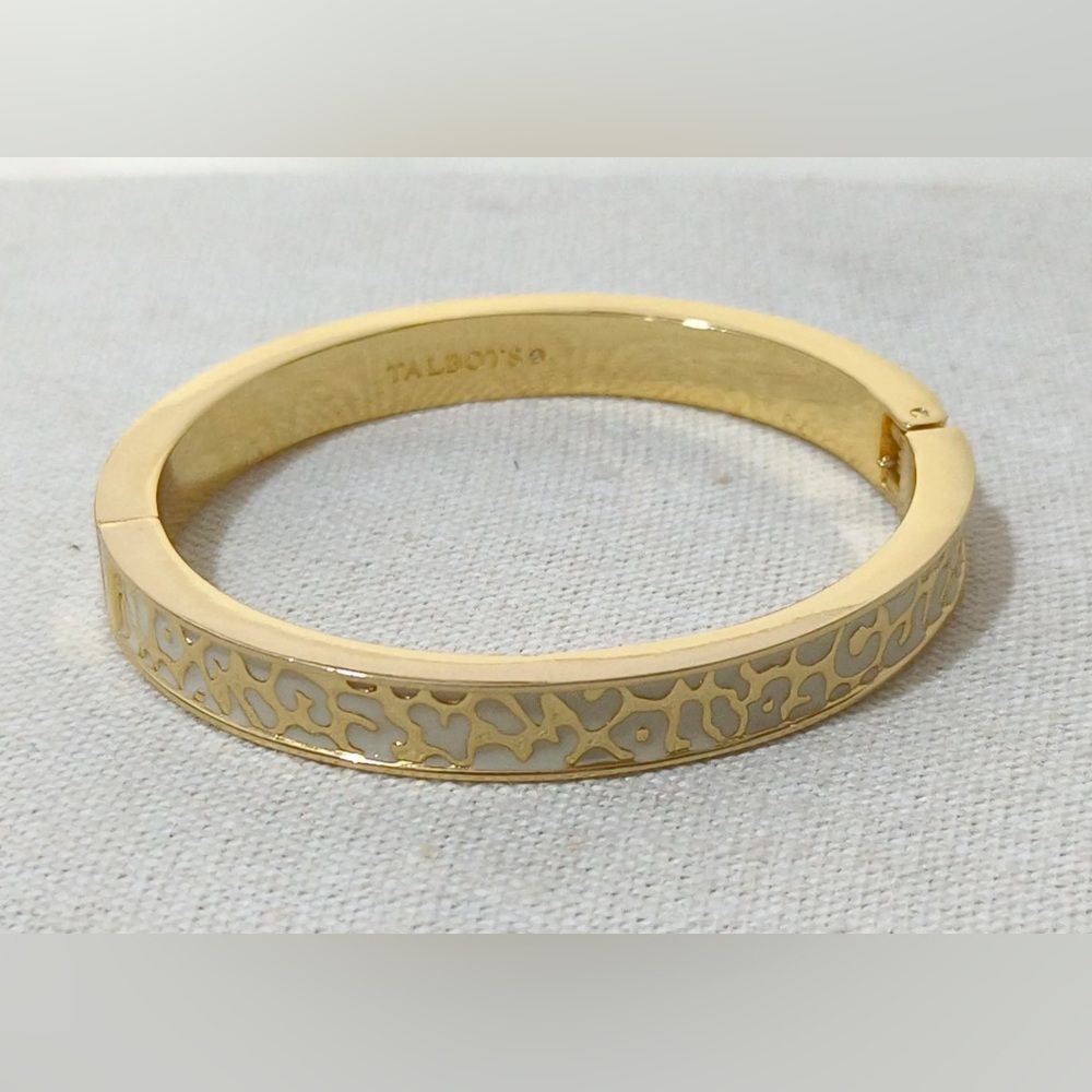 Talbots Gold and Cream Bangle Bracelet, NWOT